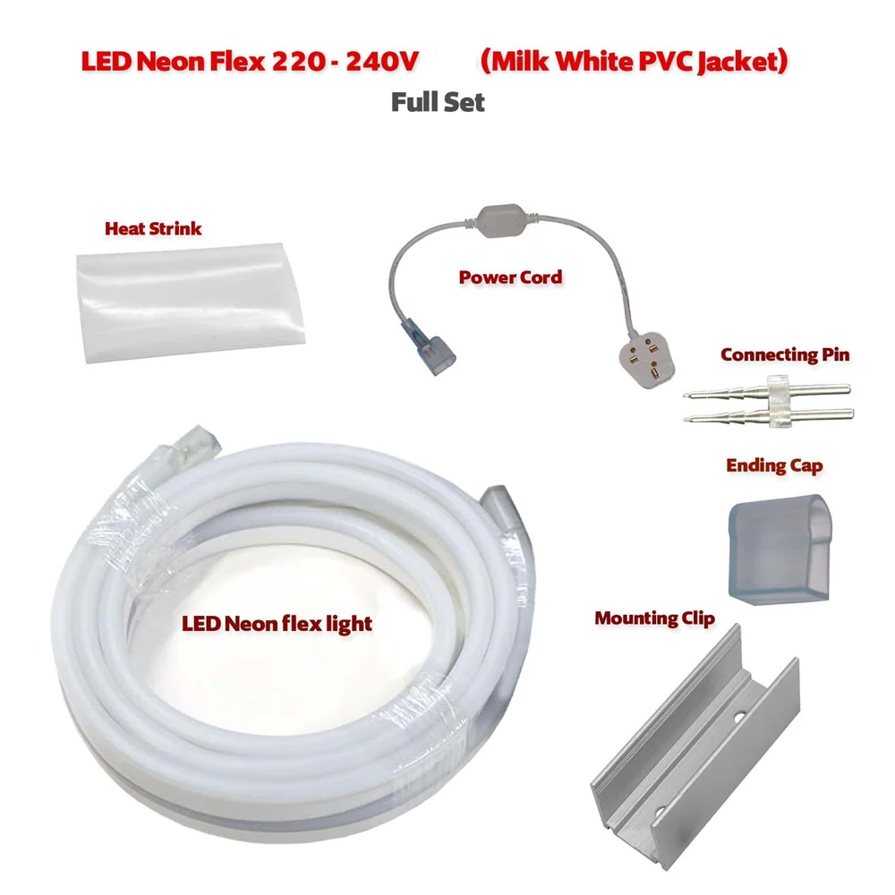 Rode DC12V neon LED-lichtslang, commerciële flexibele waterdichte strip, feestbar, decoratie ~ 2871