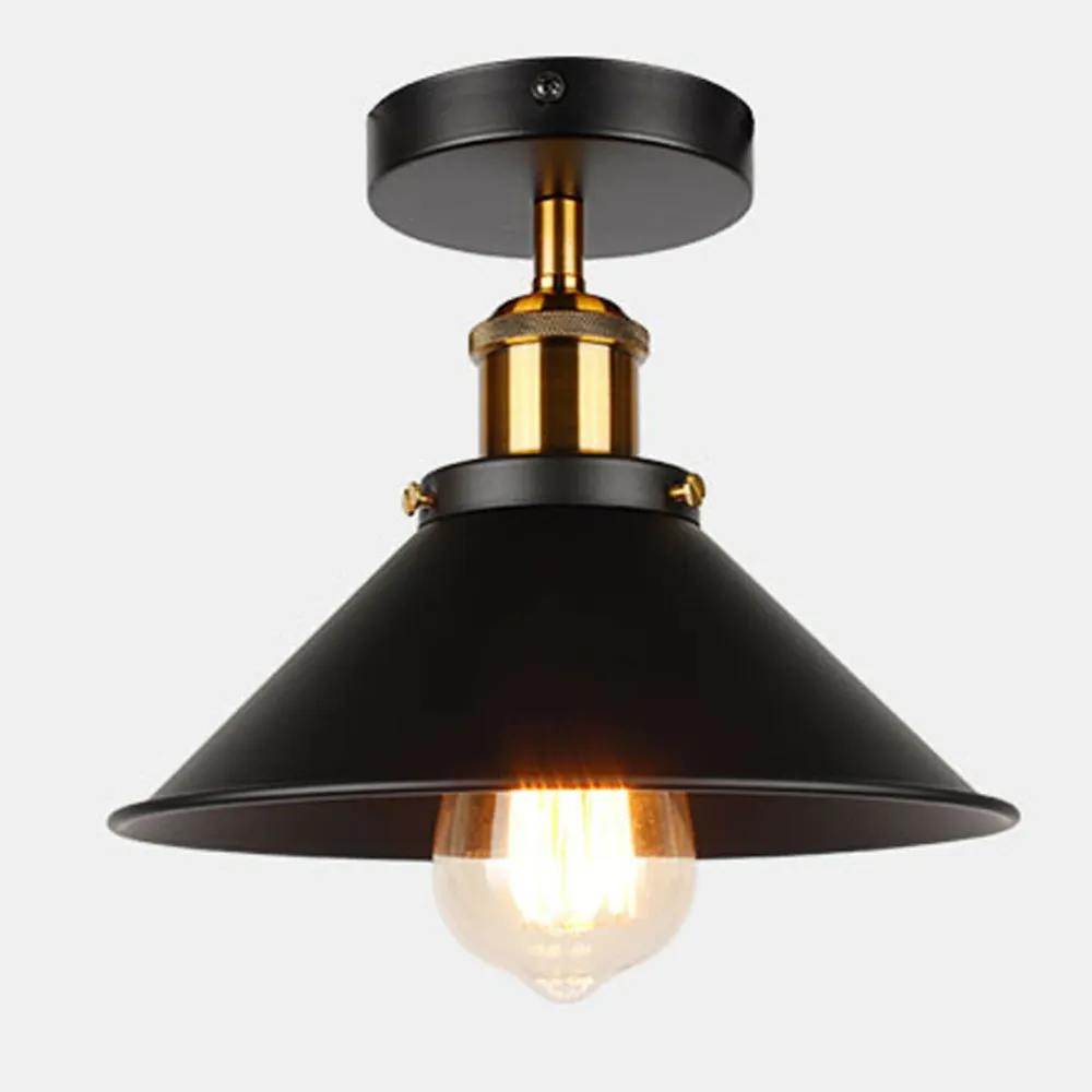 Zwarte en gouden plafondlamp met inbouwkap~2144