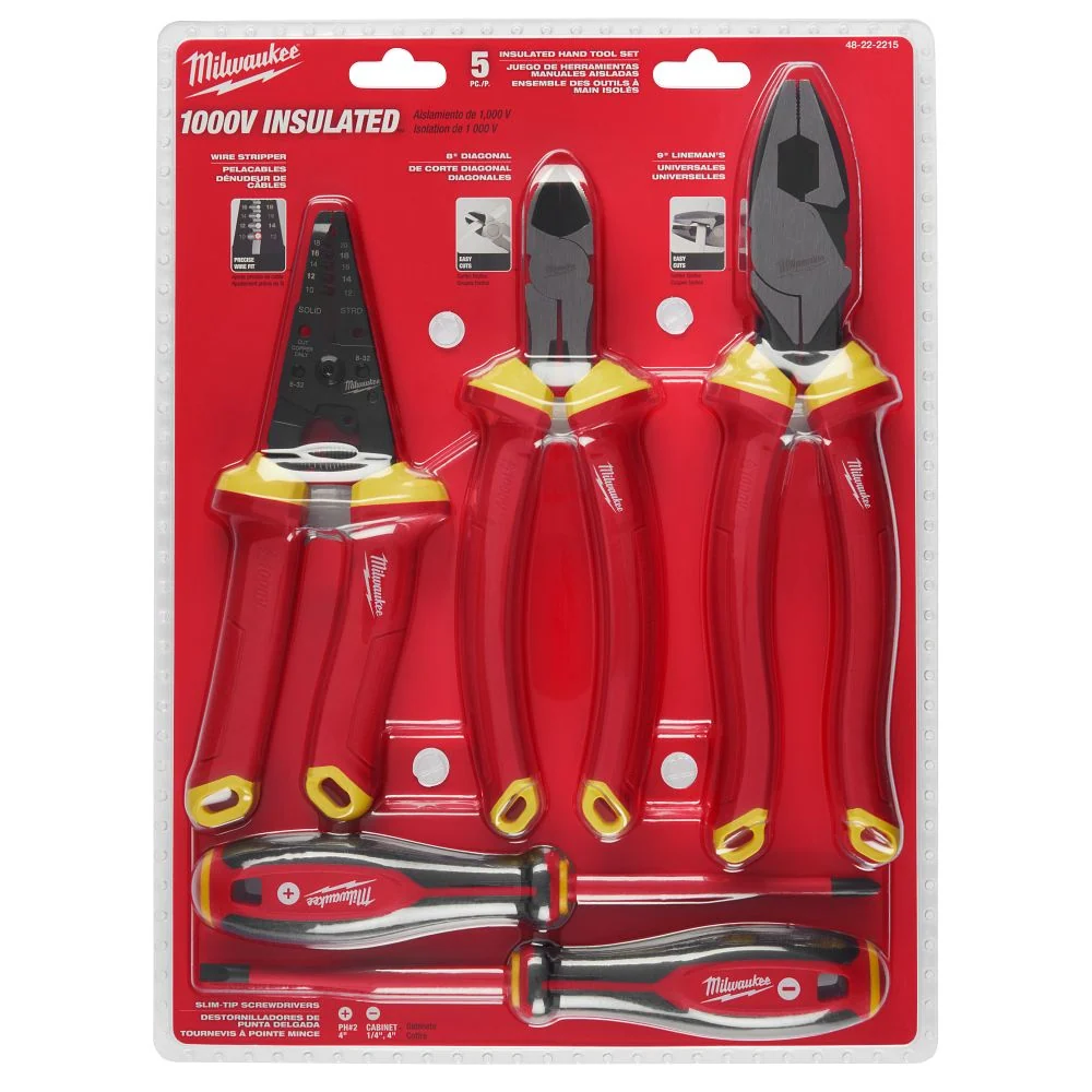 Milwaukee Tools 5 PC 1000V Insltd Hand Tool Set 48-22-2215 Q4