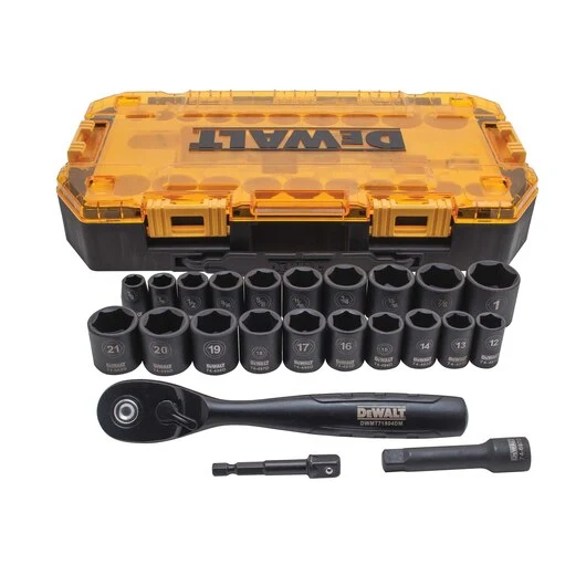 Verzinkt DEWALT 3/8 . 6 pt. Impact Socket Set, Metric and Imperial - 23 pc.