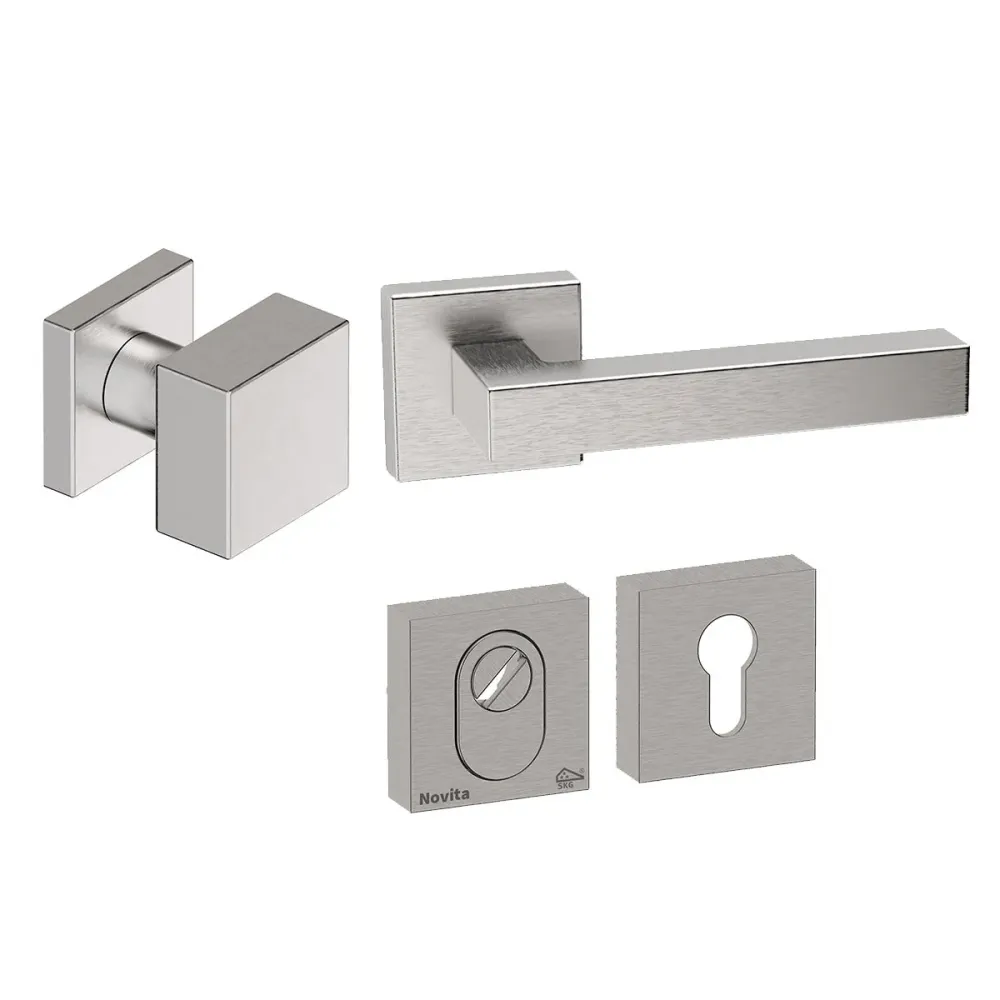 Werkhandschoenen met Grip Shuffle Voordeurset vierkant met Quadro 50 inox