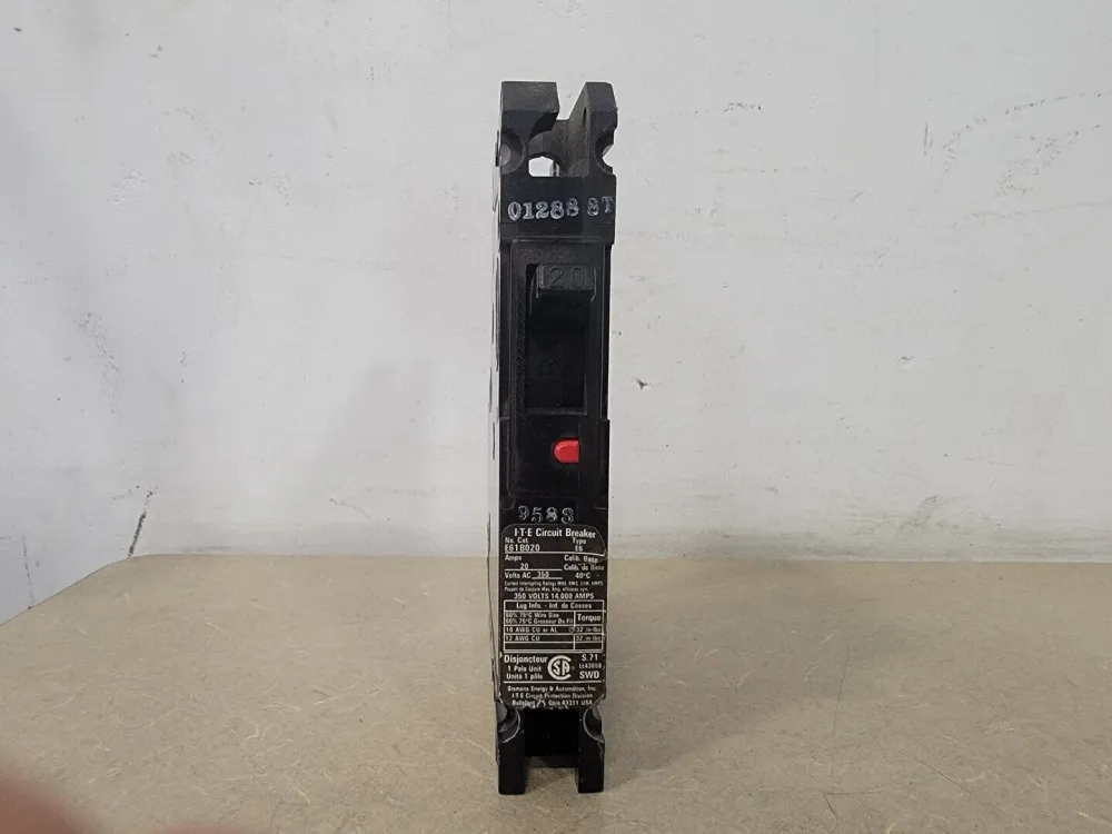 20 Amp, 1 Pole, 350 Volts Circuit Breaker E61B020 KEMA-KEUR Gecertificeerd