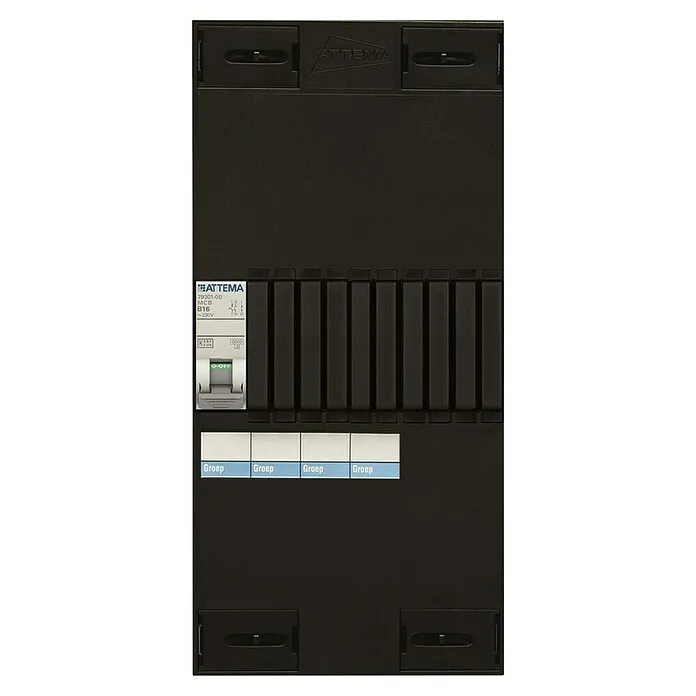 Attema Groepenkast XL Uitbreiding 1 Groep - 11,5 x 22 cm, Grijs Zwart