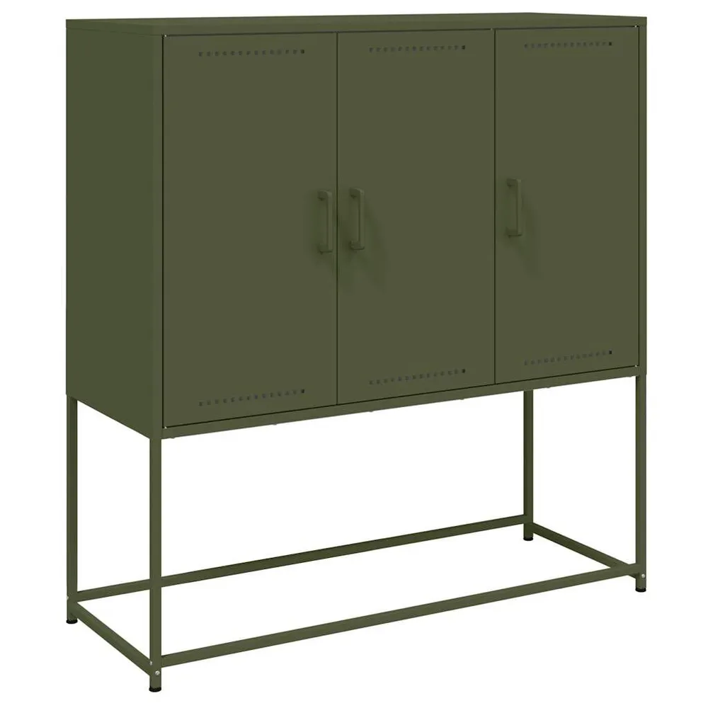 Hoge kast 100,5x39x107 cm staal olijfgroen