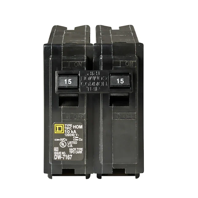 Square D Homeline 15-Amp 2-Pole Standard Trip Circuit Breaker
