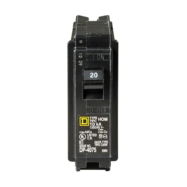 Square D Homeline 20-Amp 1-Pole Standard Trip Circuit Breaker