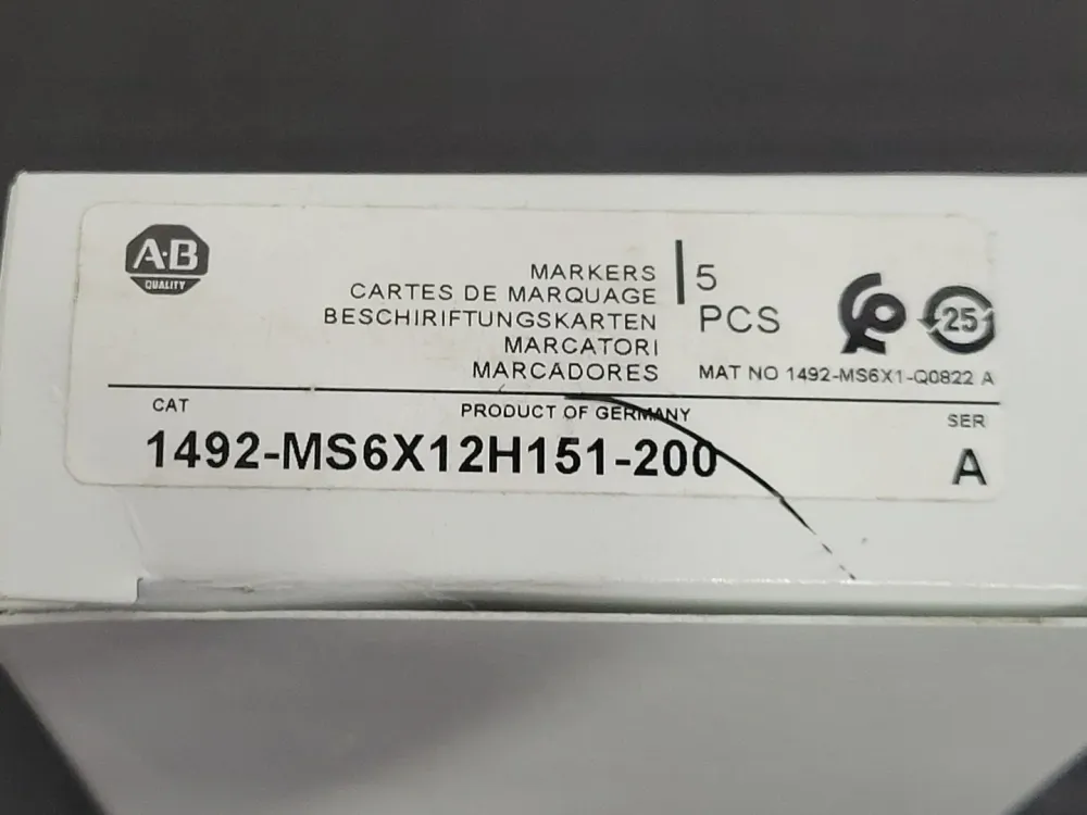 Terminal Block Snap- Individual Marker Card 1492-MS6X12H151-200 (Box 5)