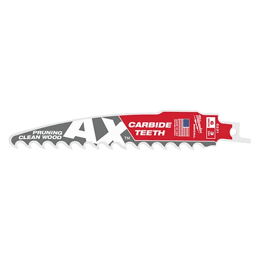 MILWAUKEE 6" 3 TPI AX™ Pruning Clean Wood SAWZALL® Blade w/ Carbide Teeth