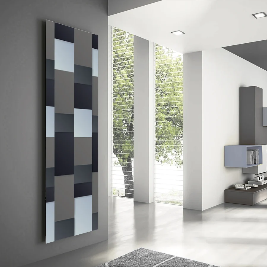 Hydraulic towel warmer 180x58.5 cm center distance 50 mm Model 'Almost Black' Termocrea