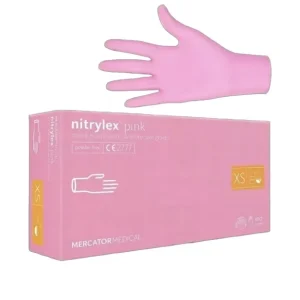 Nitrile powder-free gloves Nitrylex Mercator size XS blush