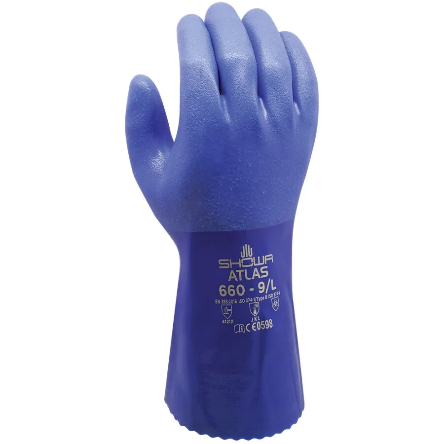 Showa 660 chemische beschermingshandschoen blauw maat M