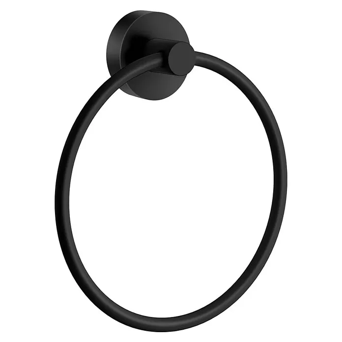 Smedbo Home Handdoekring - 170 mm, Zwart, Mat Anti-lek afdichtring