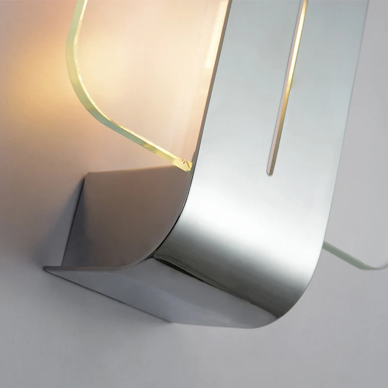 1-lichts LED-badkamerwandlamp met vierkante helderglazen kap, nikkel-wandlamp warm/wit zwak