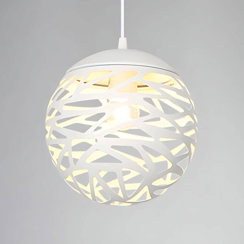 8"/12" W-hanglamp met metalen kap, eigentijds 1-lichts eetkamer hanglamp zwart/wit inclusief batterijen