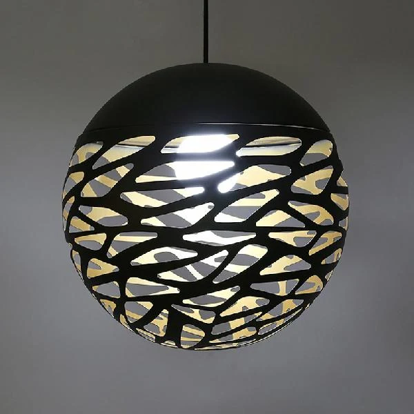 8"/12" W-hanglamp met metalen kap, eigentijds 1-lichts eetkamer hanglamp zwart/wit inclusief batterijen