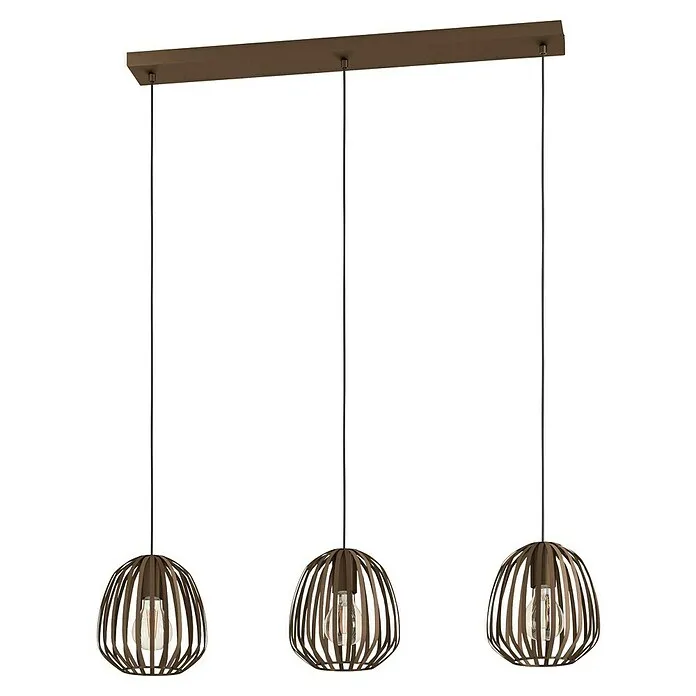 Eglo Hanglamp Espinal 3-lichts - Brons, E27, Breedte: 19,5 cm, Vermogen per lichtbron: 40 W