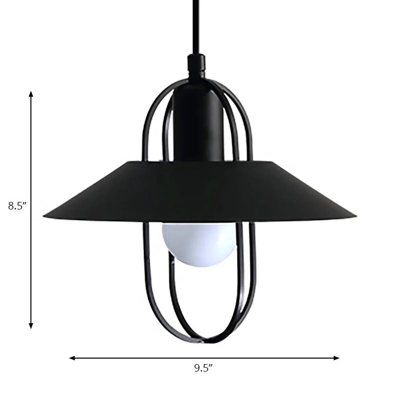 Eigentijdse 1-lichts hanglamp met metalen kap Zwart/roze/witte lantaarnhanglamp inclusief batterijen