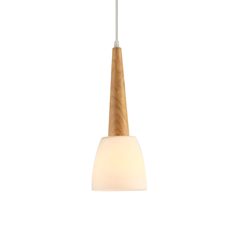 IP67 Gecertificeerde 1/3-lichts keukendinette cluster hanglamp van Scandinavisch hout met bel, melkglazen kap en handvat