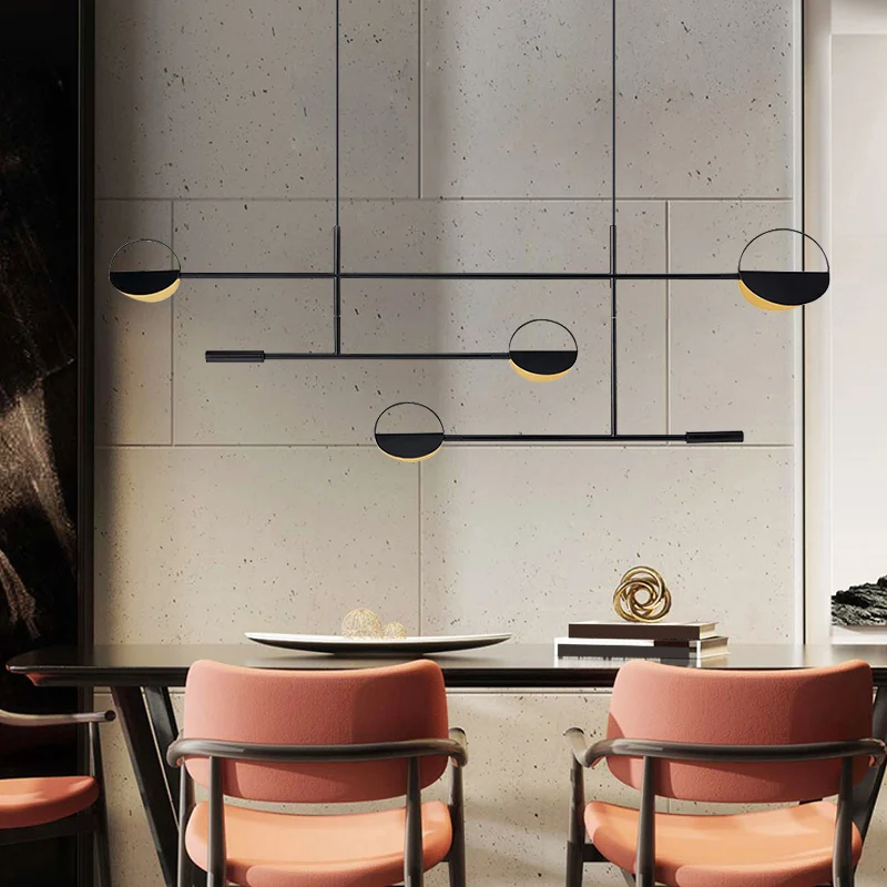IP67 Gecertificeerde Minimalistische 3-armige hanglamp van metaal met 4 lampen Eetkamereilandverlichting