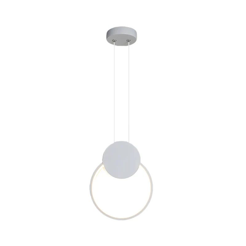 Modernisme LED Down Compact hanglamp zwart/wit ringvormige hanglampset met metalen kap warm/wit licht inclusief batterijen