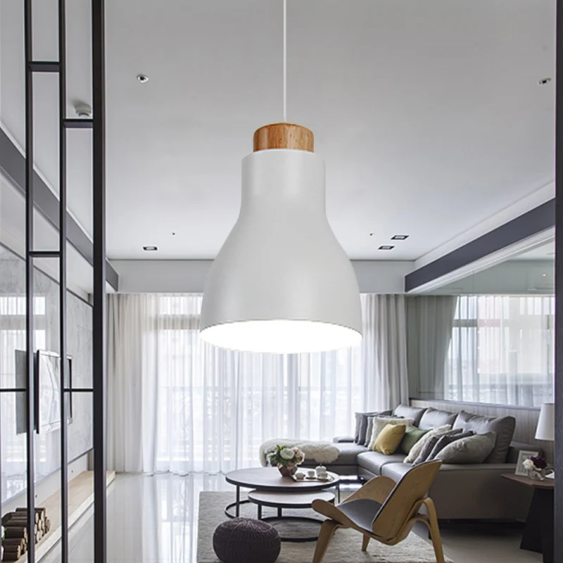 Nordic hanglamp met halve fles, één kop, metalen hanglamp voor balkon, studeerkamer