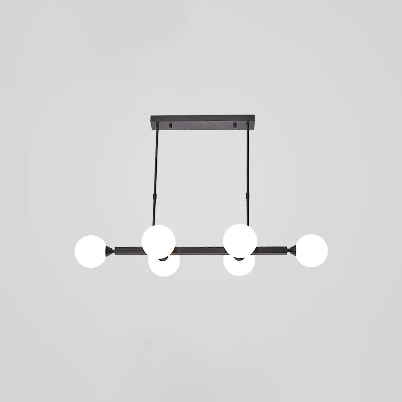Oplaadbare LED Opaline glazen moleculaire eilandverlichting Postmoderne stijl hanglamp voor eetkamer
