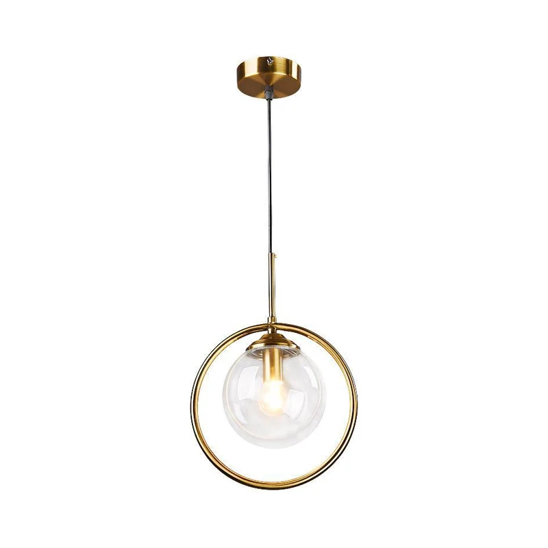 Professionele Waterdichte Globe Down Lighting Hanglamp Postmodern Helder/Amber/Rookgrijs Glas Slaapkamerophanglamp met één...
