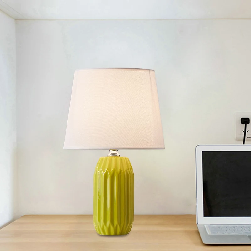 Professionele Waterdichte Kegelleeslamp Nordic stof 1-kops roze/blauw/citroengroen nachtkastjelamp met cilindervormige ker...