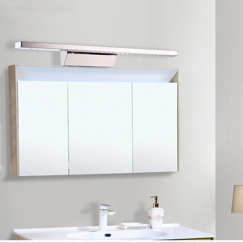 Rechthoekige ijdelheid schanslamp voor binnen, roestvrij staal 16"/19,5" W LED moderne wandgemonteerde lamp chroom, warme/...