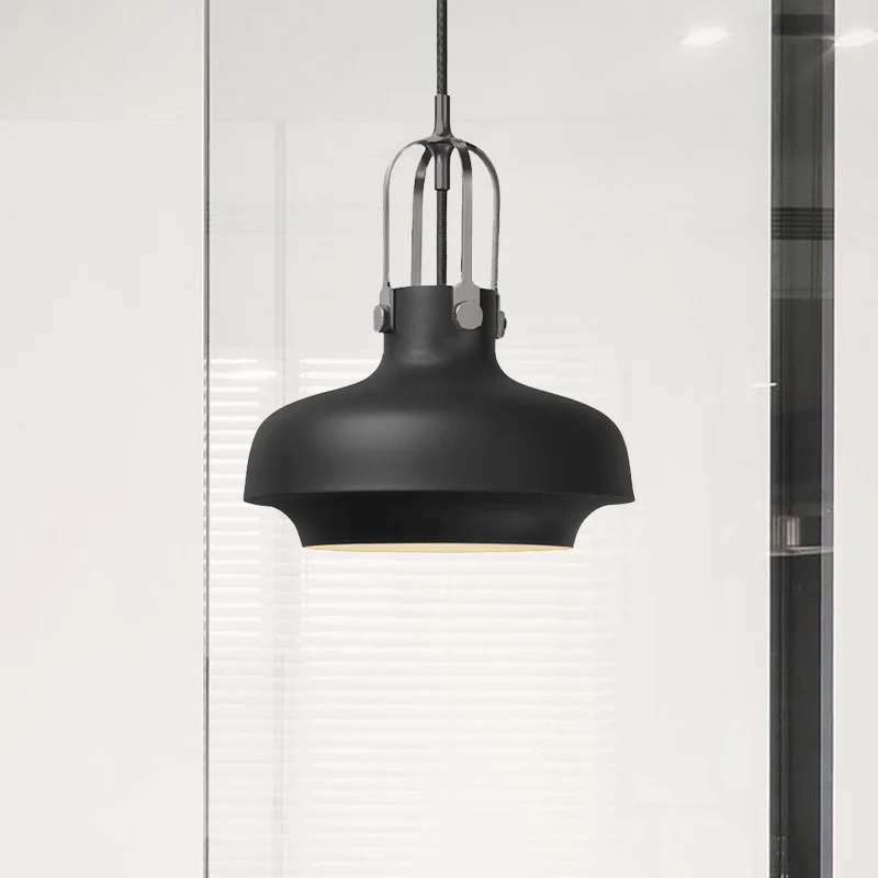 Zwart/Wit Bowl Shade Hanglamp Industrieel Metallic 1-lichts Woonkamer Hanglamp met Verstelbaar Snoer inclusief batterijen