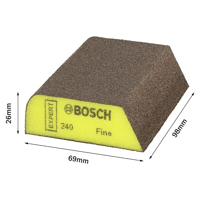 Bosch Professional Expert Flexibel schuurblok - Korrelgrootte: Subliem, 1 st., l x b x h: 97 x 69 x 26 mm
