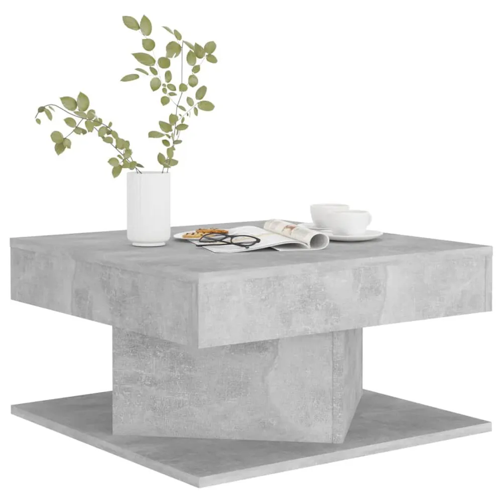 Salontafel 57x57x30 cm bewerkt hout betongrijs