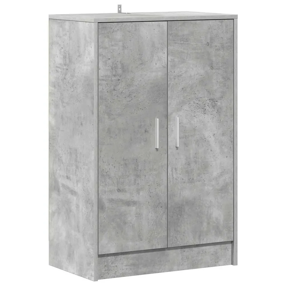 Schoenenkast 60x35x92 cm bewerkt hout betongrijs