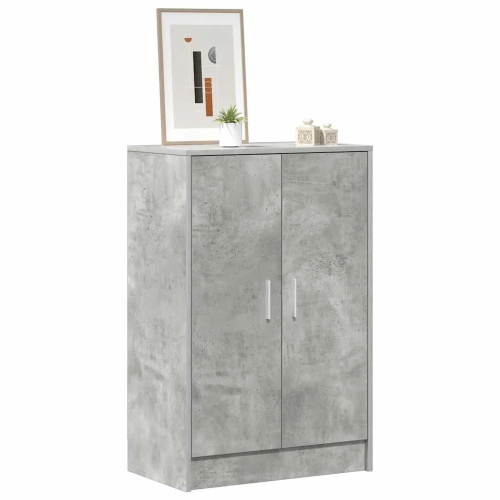 Schoenenkast 60x35x92 cm bewerkt hout betongrijs