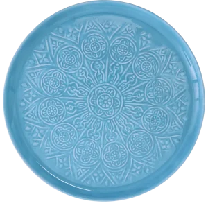 Breed Round Metal Tray - Blue