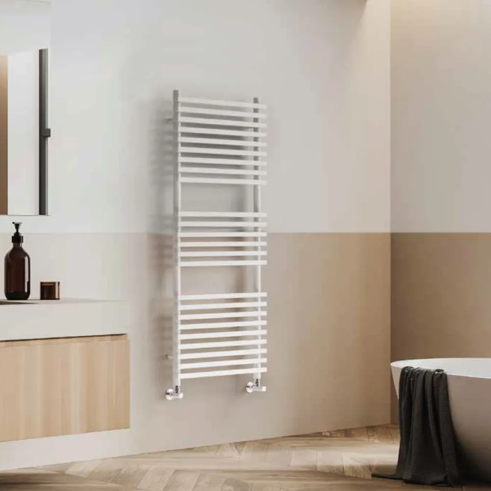 Hydraulic towel warmer model Trapani Lazzarini 1170x500 straight - Sneeuwwit