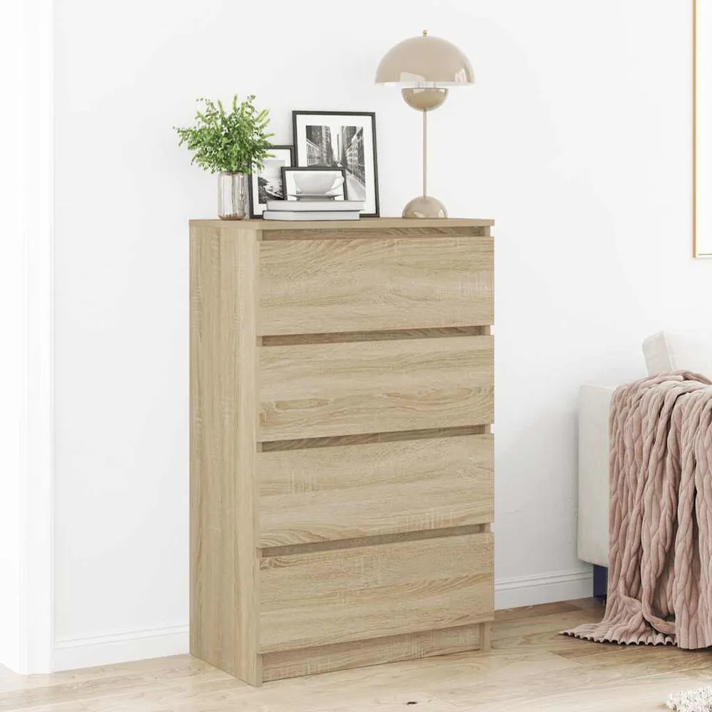 Dressoir 60x35x98,5 cm bewerkt hout sonoma eikenkleurig