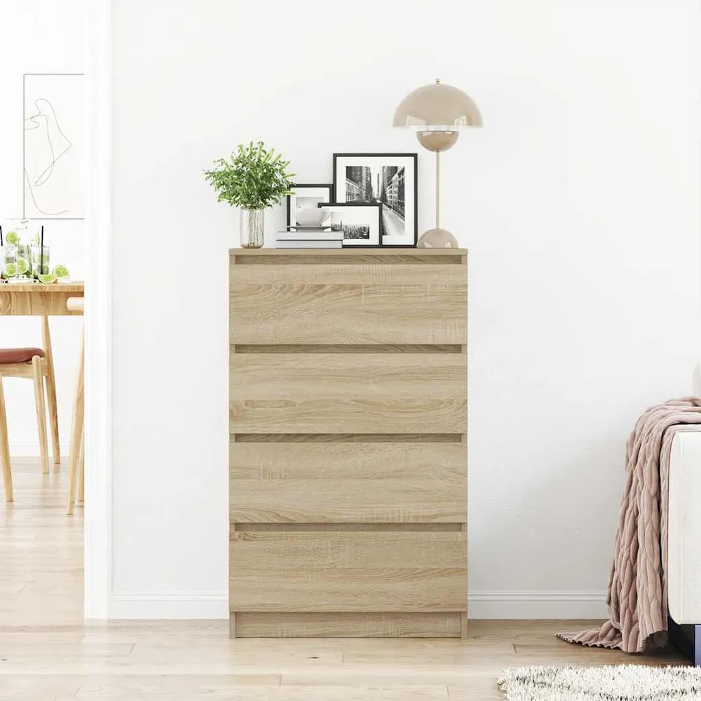Dressoir 60x35x98,5 cm bewerkt hout sonoma eikenkleurig