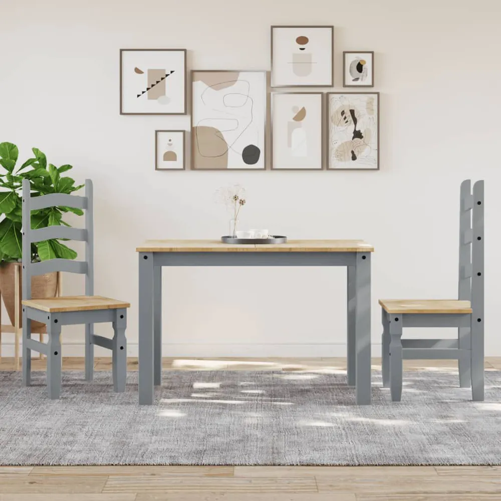 Eettafel Panama 117x60x75 cm massief grenenhout grijs