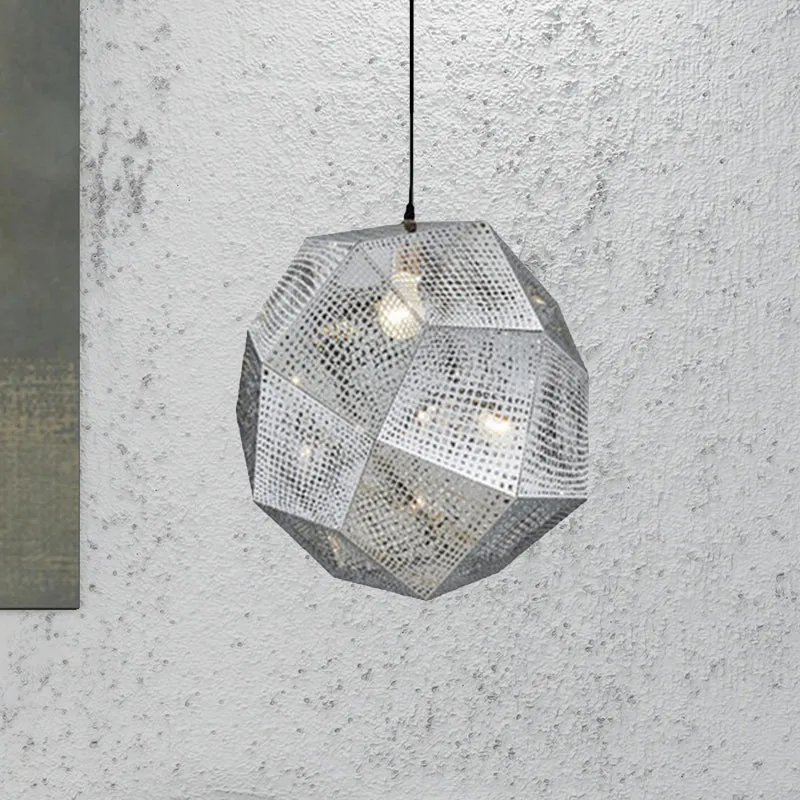 10"/12,5"/19"W gefacetteerde globe hanglamp eigentijds metaal 1 helder zilver/goud/rosé goud hangende plafondlamp