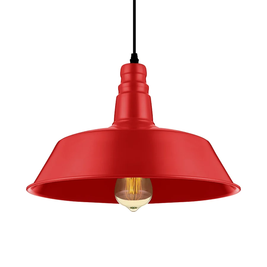 10"/14" brede schuur woonkamer hanglamp industriële stijl metallic 1 lamp rood/groen plafondlamp voor Woonkamer