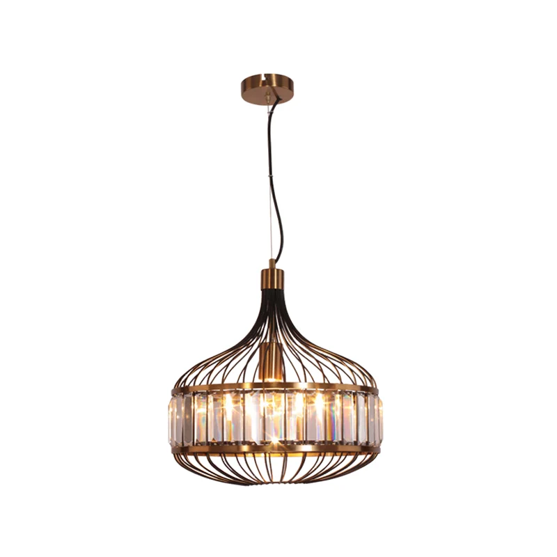 12 "/13"/14,5 "W Zwarte Kooi Plafondhanger Traditionele 1 Lamp Ijzeren Hanglamp voor Woonkamer met Dimbare LED