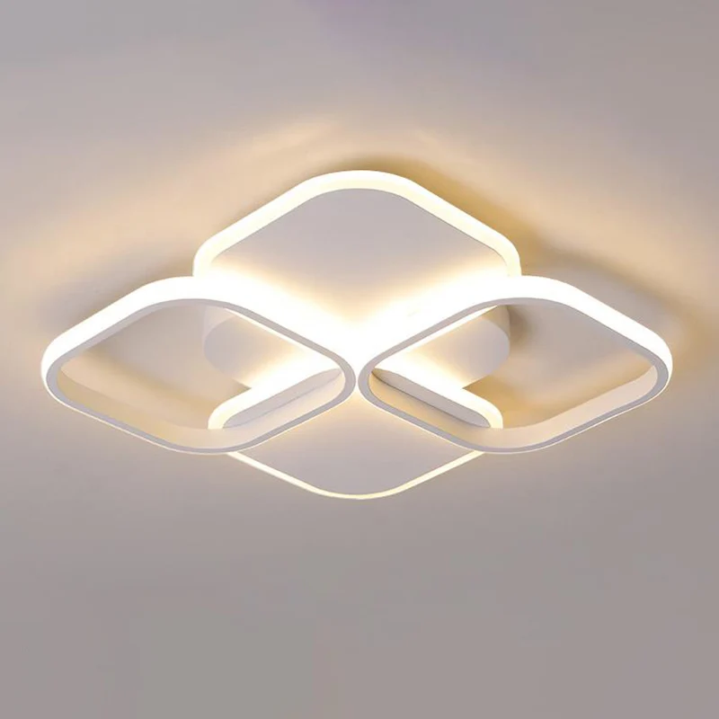 16"/19,5" W Wit/Zwart en Wit Ruit Plafondlamp Modernisme LED Acryl Inbouwlamp warm/wit zacht