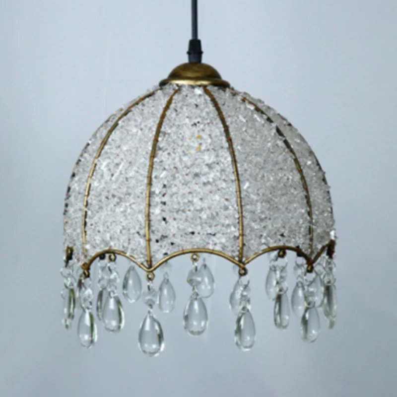 1-lamps hanglamp Boheems geschulpt metalen plafondophangarmatuur wit/paars voor woonkamer (IP44)