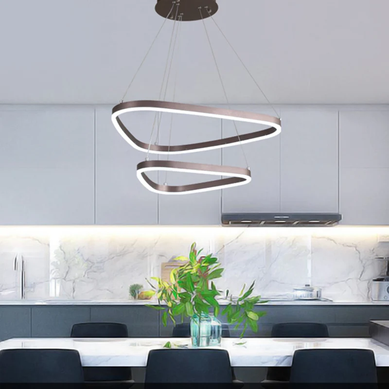 Acryl driehoekige LED-druppelhanger hedendaagse 2/3/4-lichts plafondkroonluchter warm/wit zacht | 3000K | 2000 lm
