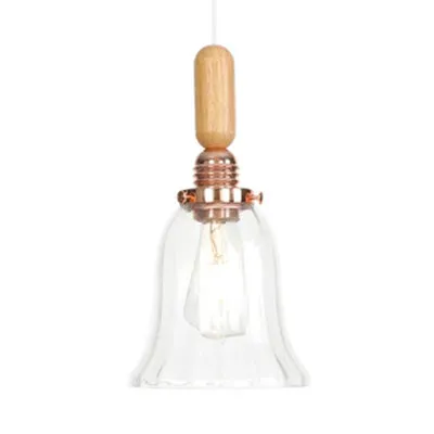 Bol/kegel/kleine bel hanglamp Vintage glanzend glas 1-lichts roségoud/chroom hanglamp met verstelbaar snoer