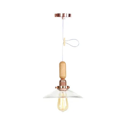 Bol/kegel/kleine bel hanglamp Vintage glanzend glas 1-lichts roségoud/chroom hanglamp met verstelbaar snoer