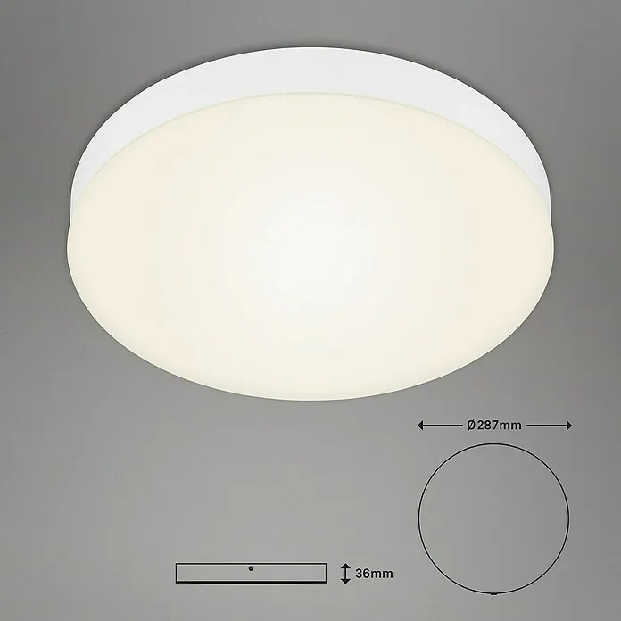 Dimbare Spot Briloner Led-plafondlamp Flame - Wit, Ø x h: 287 x 36 mm
