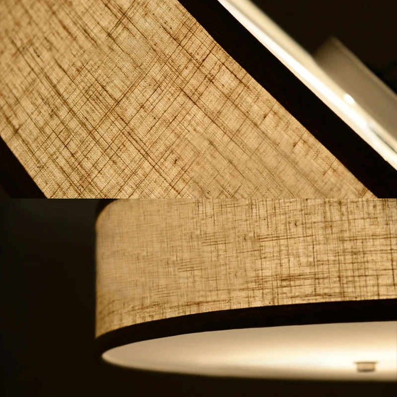 Drum Plafond Hanglamp Onopgesmukt Stof 16"/19,5"/23,5" Dia 3 Lichten Beige Hanglampset (IP44)