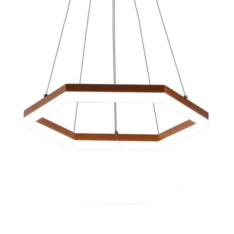 Energiezuinige Hexagon Kunststof glas Chandelier Lighting Contemporary 1/2/3 Lights Khaki Led Hanging Ceiling Light White/...